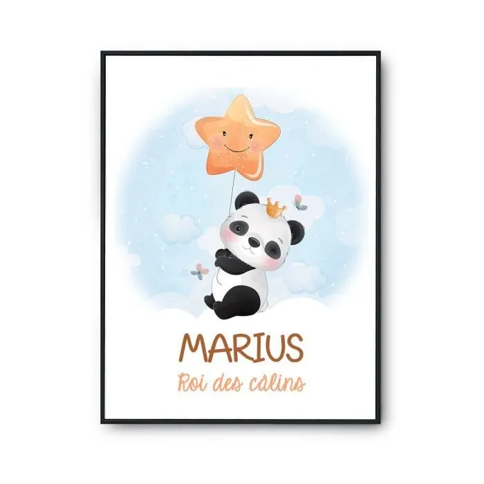 Affiche - Marius - Panda Roi des Câlins - 42 x 59.3 cm - Décoration murale - Qualité Premium-0