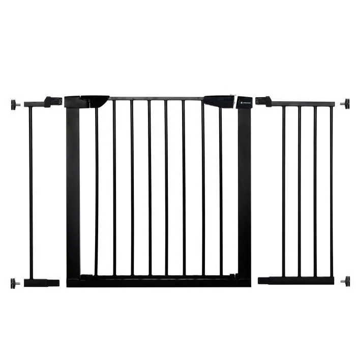 Barrière de Sécurité Bébé Enfant pour Escaliers, Portes - SPRINGOS - Réglable - Noir - Métal-0