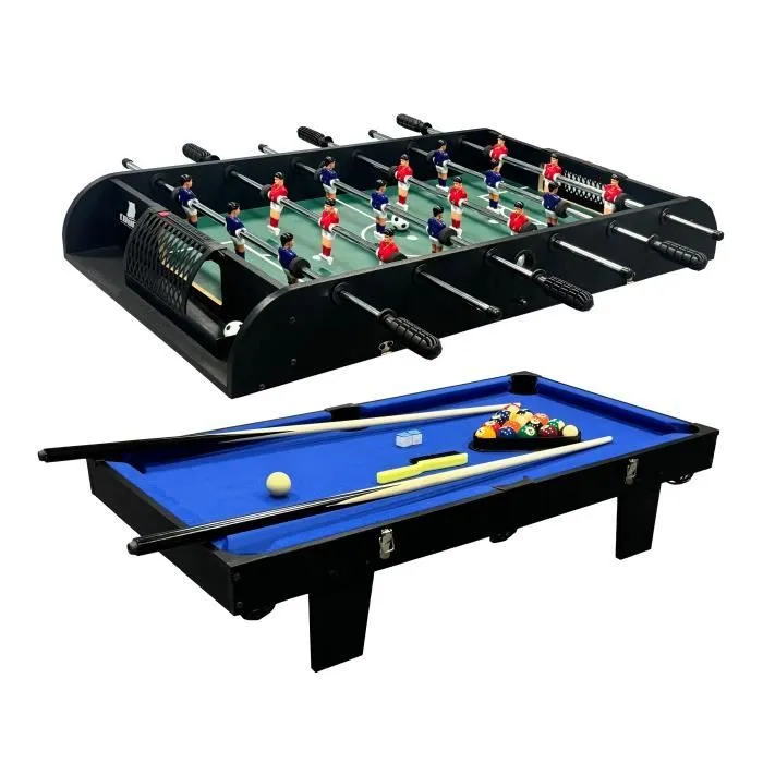 Cougar All-in-One 2-in-1 Table Multi Jeux en vert / bleu | Mini table de jeu multi-fonctions, Table de Billard & Baby-foot |-0