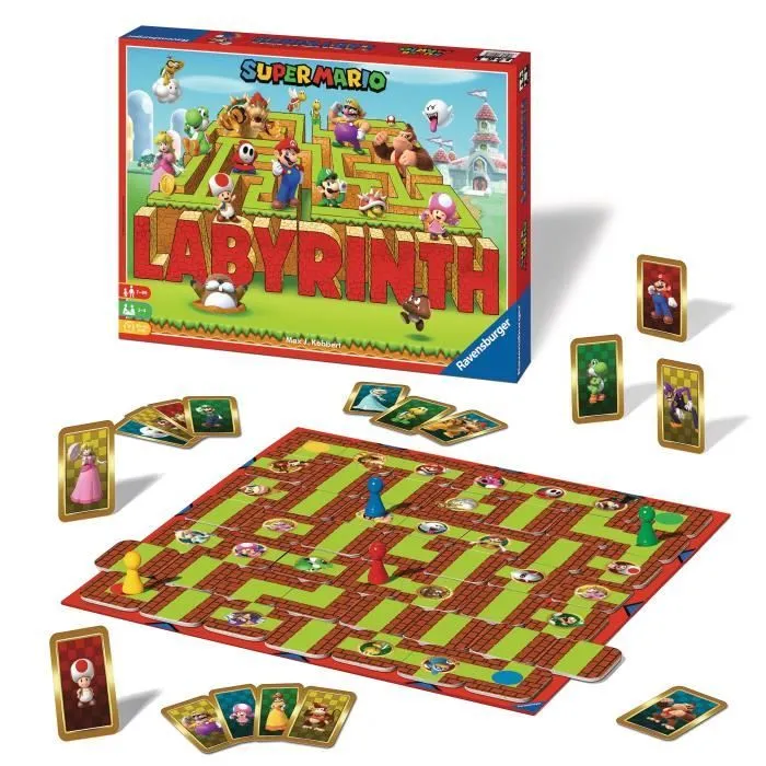 Labyrinthe SUPER MARIO, Jeu de société famille, Chasse au trésor dans un labyrinthe en mouvement, Dès 7 ans, Ravensburger-1