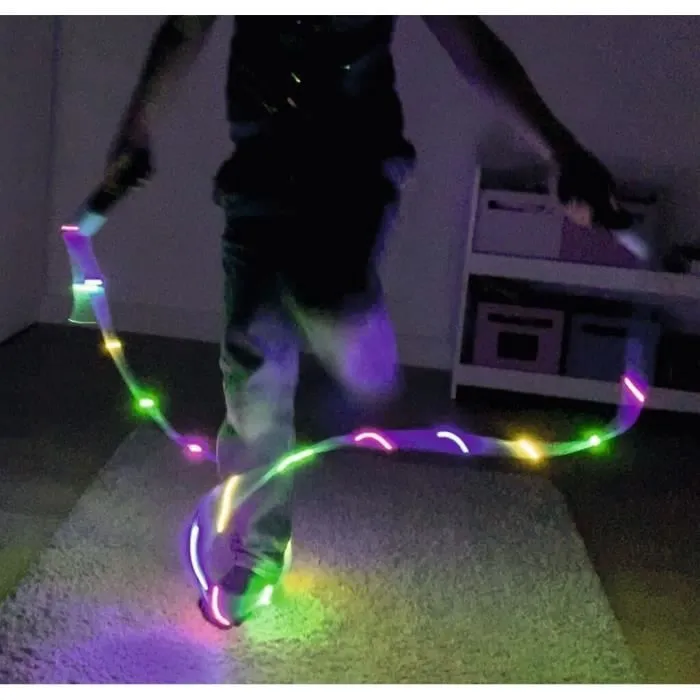 Corde à sauter lumineuse MOSES avec compteur LED violet - 285 cm-2