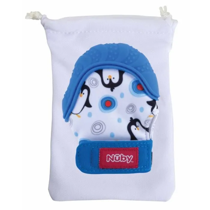 Nuby Gant de Dentition Bleu +3m-0