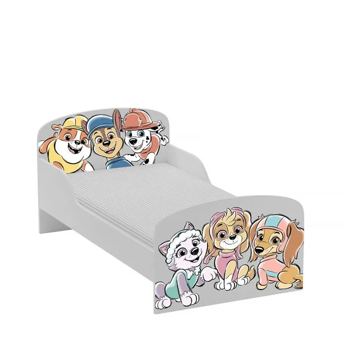 Lit d'Enfant Paw Patrol Leomark–La Pat' Patrouille avec Chase, Stella et leurs Amis – Lattes + Matelas, 70x140cm sku:102/170PP8-0