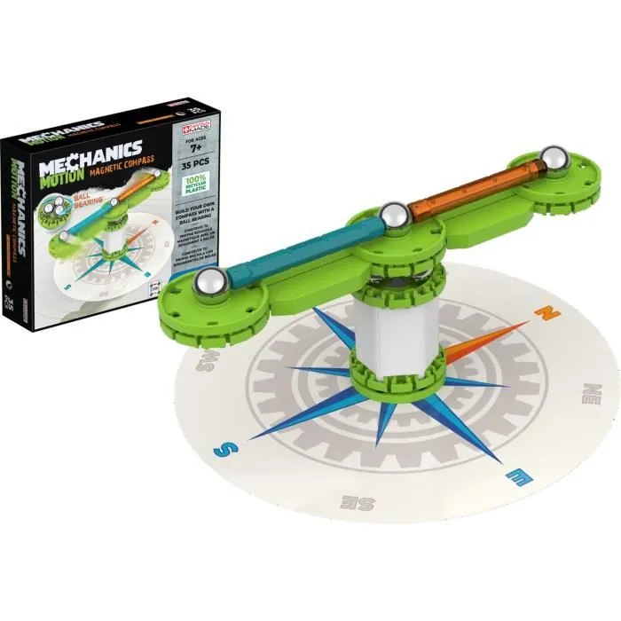 GEOMAG MECHANICS, MOTION 35 pcs, construction magnétique, jeux éducatifs, Jouet pour enfants dès 7 ans, GMT00-1