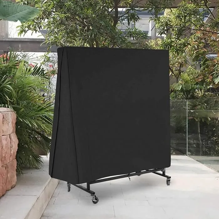 Housse pour Table de Ping Pong, Étanche, Résistance au Vent, Anti-UV, Oxford Bâche de Protection Table de Tennis de Table - Noir-2