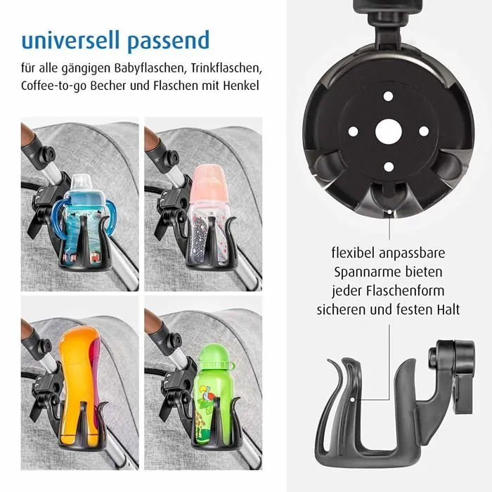 Porte-gobelet - porte-biberon Reer Clip - Go Poussette Porte-Gobelet-1