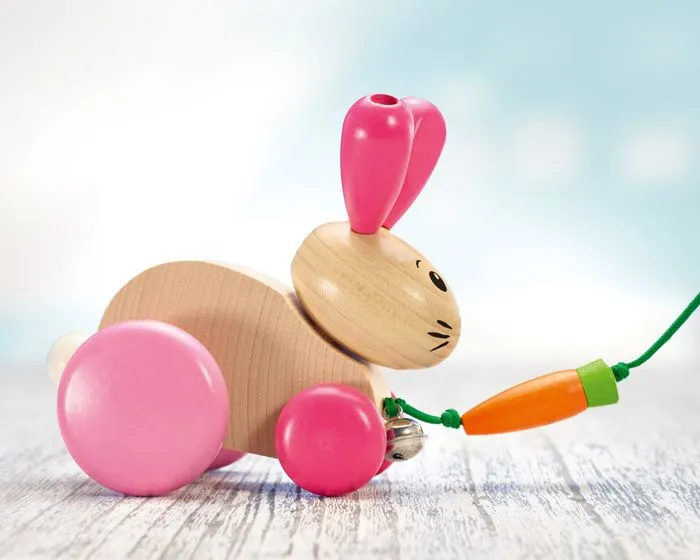 Selecta - Hanna Hoppel lapin en bois à tirer - SCHMIDT-3