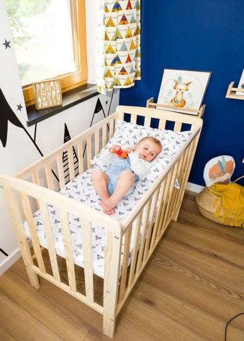 Lit Bébé Éléphant Style Scandinave Moderne en Bois natruel (100x50cm) : Douceur et Confort pour les Tout-Petits - Bois-4