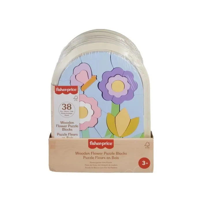 Fisher-Price-Puzzle Fleurs en Bois-Puzzle 37 pièces pour la maternelle HXT97-0