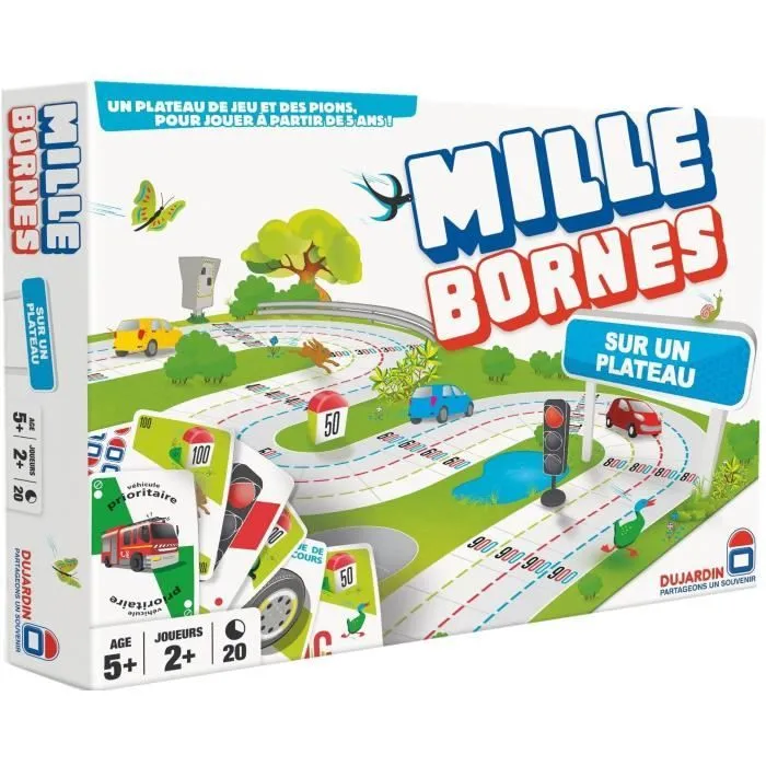 MILLE BORNES PLATEAU - GRAND CLASSIQUE - Jeu de plateau - DUJARDIN - Une édition familiale avec plateau 3D pour plus de fun !-1