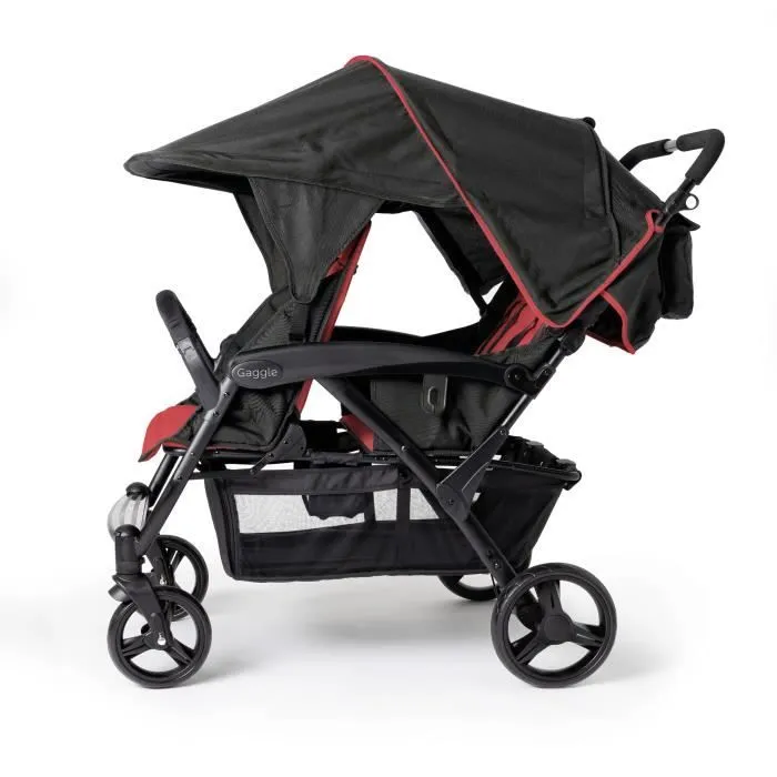 Bebeboutik Poussette Quadruple GAGGLE Odyssey 18 kg par enfant 4 roues Rouge