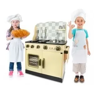 Leomark Cuisine Vintage Jeu d'imitation Cuisine en Bois avec accessoires-0