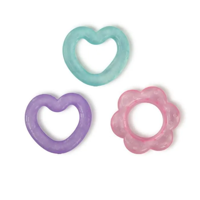 BRIGHT STARTS Lot de 3 Anneaux de Dentition Pretty In Pink Chill & Teethe-0