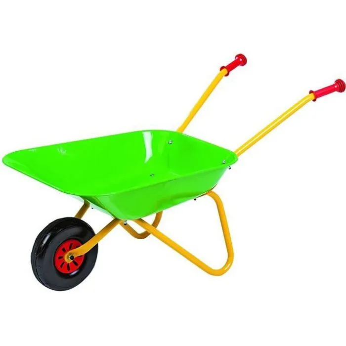 Brouette Métal Verte pour Enfant - ROLLY TOYS - Poignées antidérapantes - Mixte - A partir de 30 mois-0