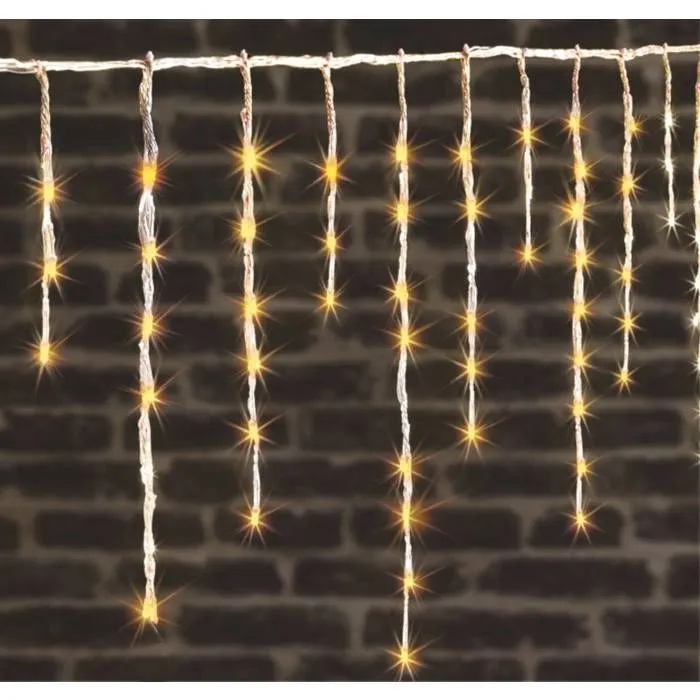 Rideau scintillant extérieur 600 LED blanc chaud effet tombée de neige Feeric lights & christmas-0