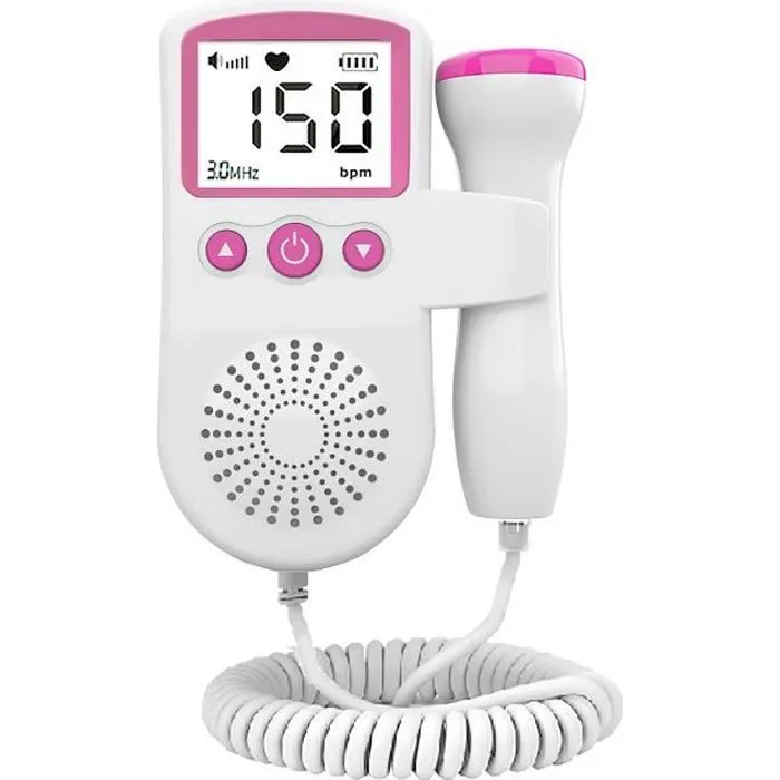 Moniteur de fréquence cardiaque fœtal - Joulli - Doppler - Rose - Compact - Haute performance-0