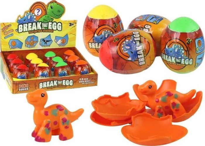 Pochette surprise Leantoys - 16518 - Oeuf à Craquer Magique Dinosaure En Coquille 4 Couleurs 6 cm-0