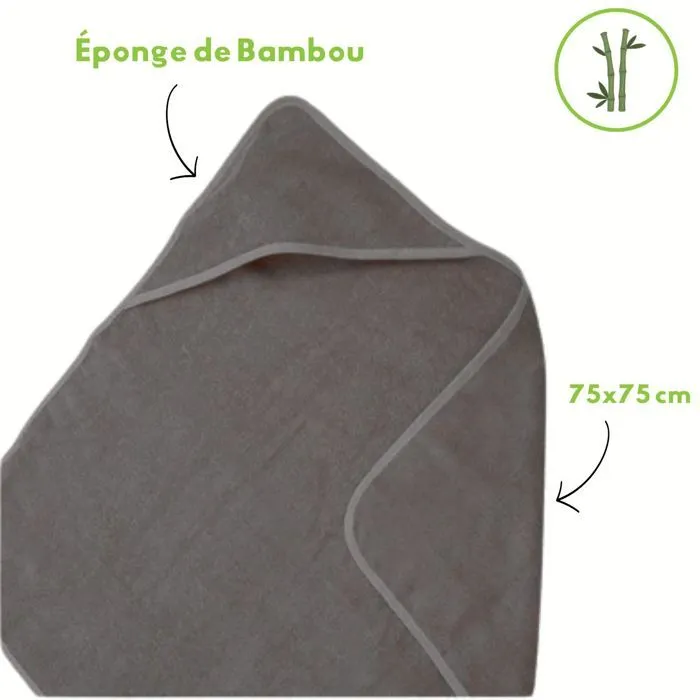Cape de bain en éponge viscose de Bambou - EASY DORT - Gris - Bébé - Mixte-0