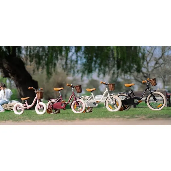 Vélo Vintage Enfant Fille 14 Pouces 4–6 Ans 99–117cm Taupe avec Panier et Sonnette par Huffy-5