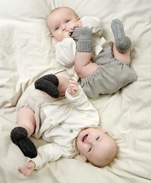 Coffret textile Gobabygo Baby Non-Slip Socks Grey Melange One Size-3