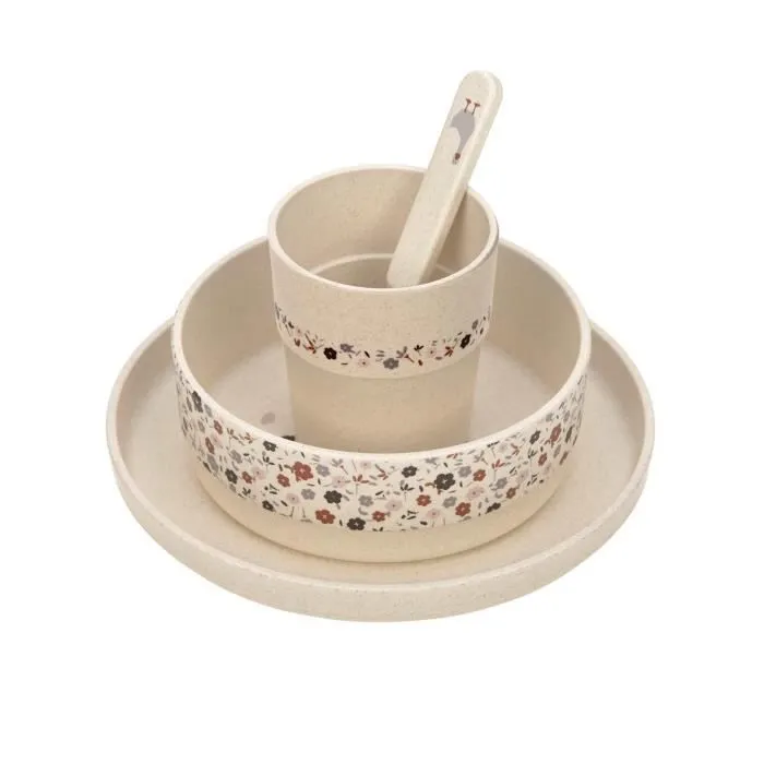 Coffret repas bébé Lässig Tiny Farmer mouton/oie - beige - polypropylène et cellulose - sans BPA-1
