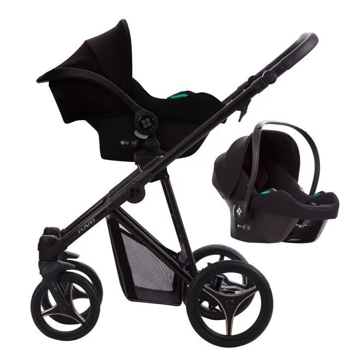 Bebeboutik Bebetto Flavio PRO ISOFIX Poussette 4 en 1 Noir Landau poussette promenade siege auto i Size Groupe 0 base ISOFIX