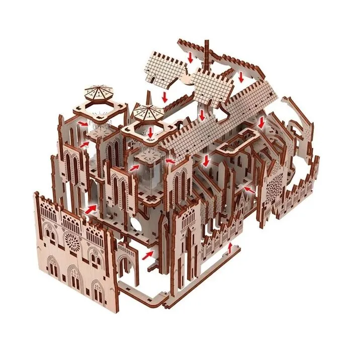 Puzzle 3D en bois - Mr Playwood - Cathédrale Notre Dame - 148 pièces - 12 ans et plus - Intérieur-1