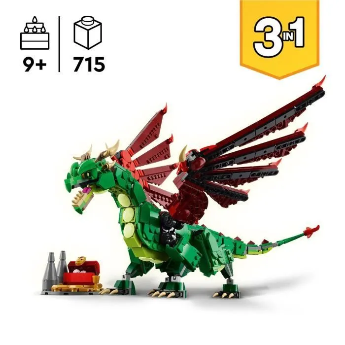 LEGO Creator 31161 3-en-1 Le dragon médiéval - Jeu de construction pour garçon dès 9 ans-1