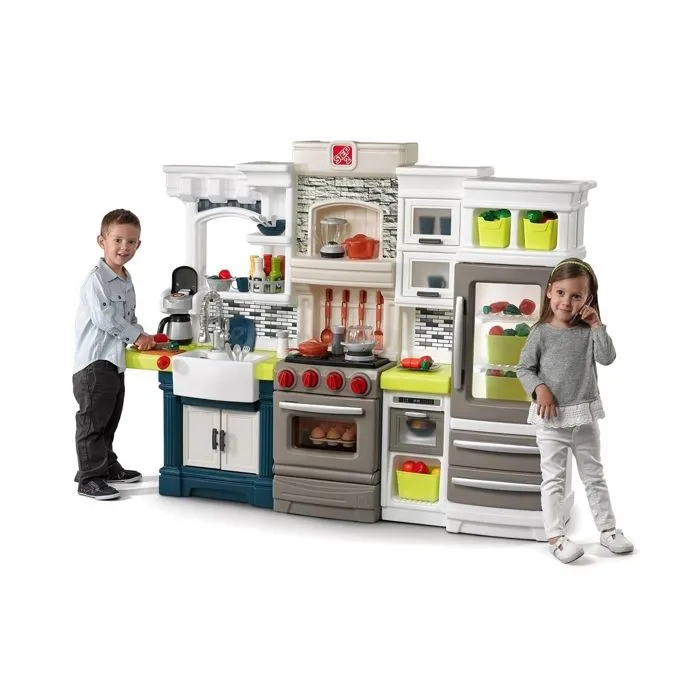 Cuisine Enfant Elegant Edge - STEP2 - Plastique Roto-Moulé - 78 Pièces - Blanc-0