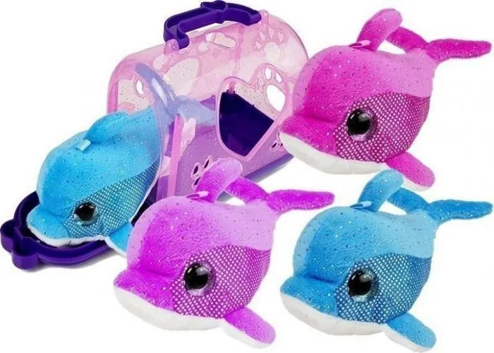 Peluche Leantoys - 7199 - Figurine de petit dauphin avec mascotte de transporteur-0