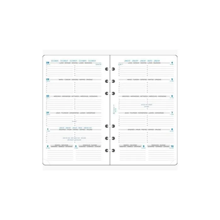Recharge Semainier - EXACOMPTA - Exatime 17 - 10,5x17,2 cm - 1 semaine par page - Imprim'Vert®-2
