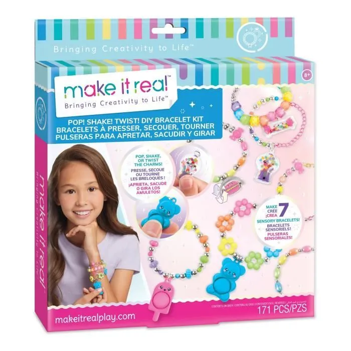 MAKE IT REAL POP SHAKE TWIST DIY BRACELET KIT 1328M-0