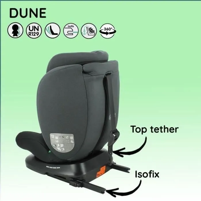 NANIA Siège auto isofix DUNE, Groupe 0/1/2/3, de 0 à 10 ans, 0-36 kg, 40-150 cm, R 129 – Têtière réglable - Inclinable - Pivotant --5