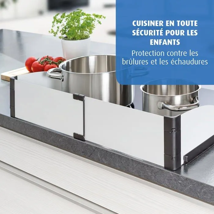 Kit securite bebe Reer - 20058 - Protege-poele Basic, extensible de 55 a 65 cm, argente,-1