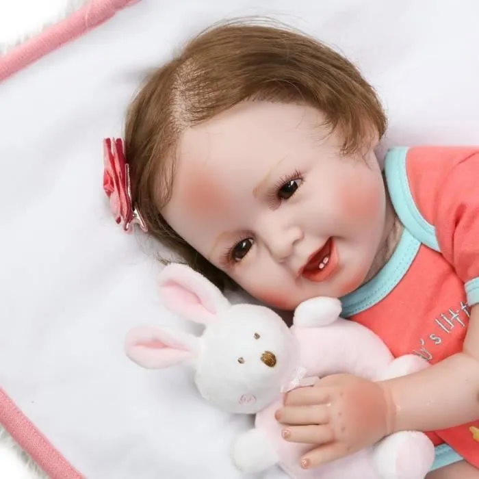Poupée Reborn - Bébé - 22 pouces - Silicone Réaliste - Cheveux Enracinés - Accessoires Inclus-3