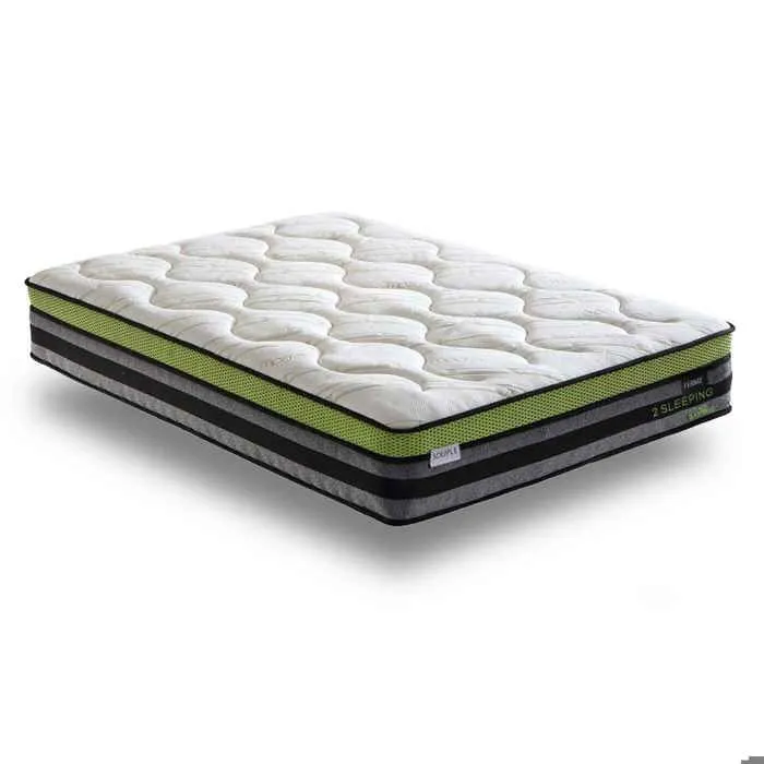 Matelas Duo Confort 140x190 Sampur | Soutien Souple & Ferme | Épaisseur 32cm | 2 Types de Ressorts Ensachés | Couchage Indépendant-2
