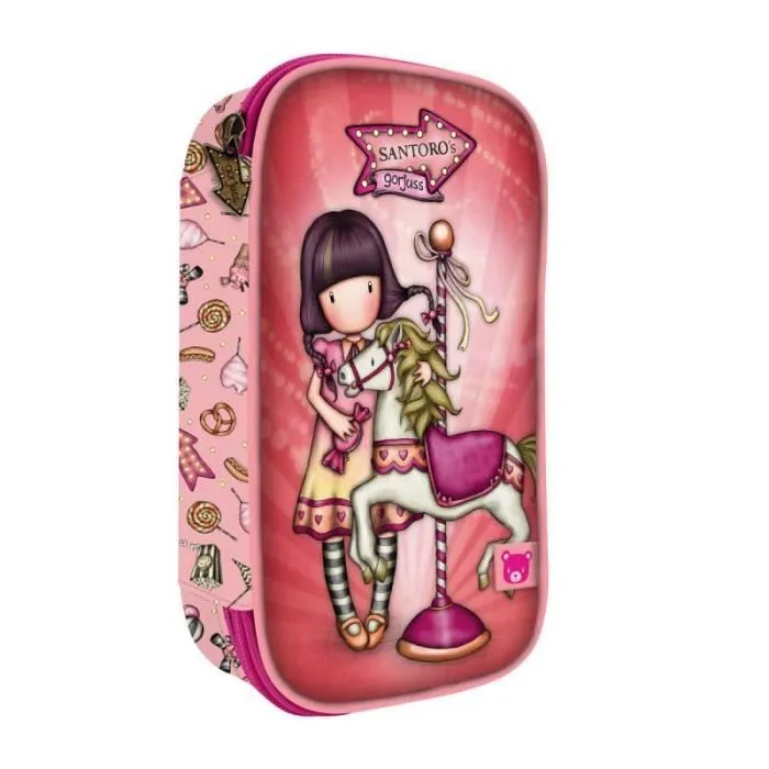 Pochette crayons - Gorjuss - Carousel - 45 pièces - Polyester - Zippée-0