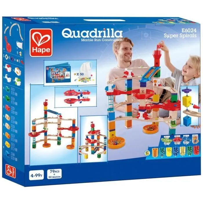 Circuit de billes Super Spirals - HAND MINUTE - Quadrilla - 129 pièces - Jouet pour enfant de 4 ans et plus-2