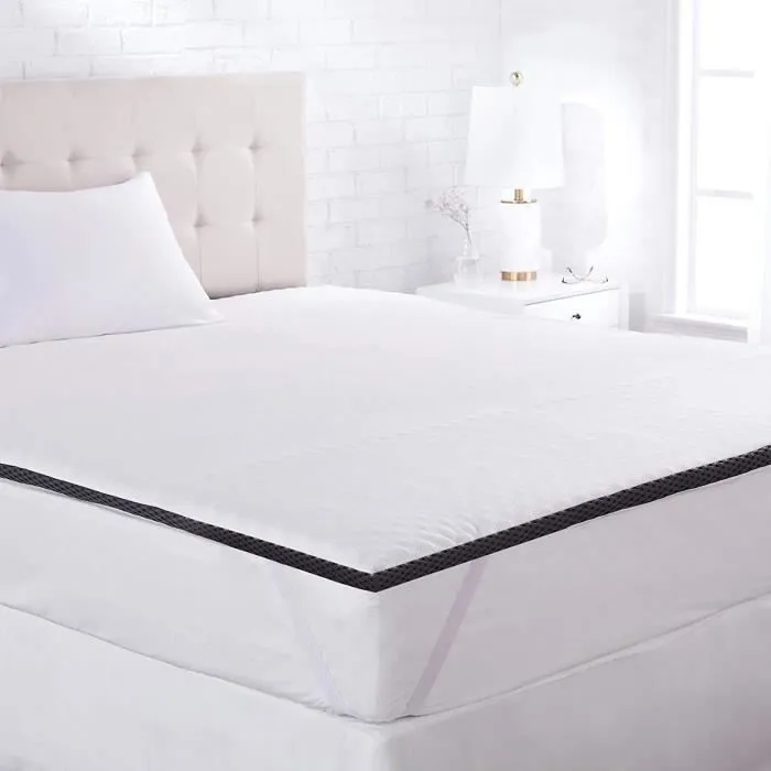 Basics Sur-matelas en mousse visco-élastique confortable avec sangles, 4 cm - 90 x 190 cm - HK04090190M-3