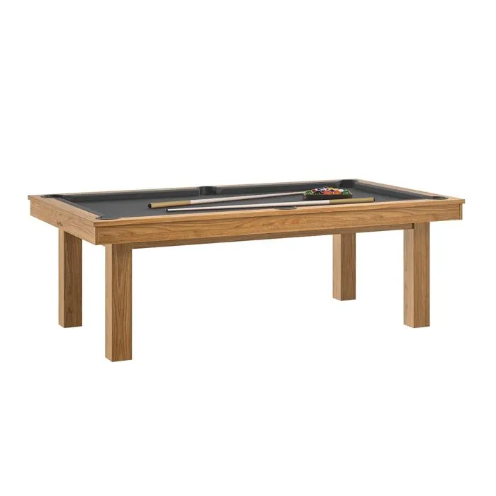 René Pierre - Table billard convertible René Pierre Lafite Noyer Venice - Couleur du meuble:Noyer couleur du tapis:Gris accessoires-0