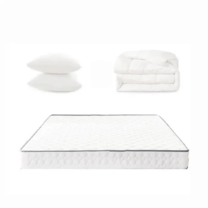 Ensemble matelas, couette et oreillers - Mémoire de forme - 20 cm - Ferme - Hypoallergénique - 2 places-2