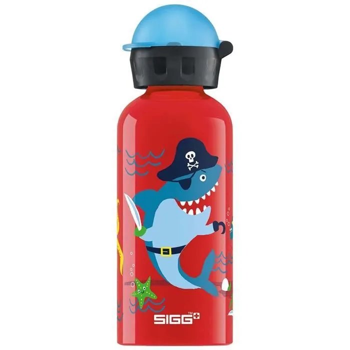 Gourde - Sigg - Requin - 400ml - Aluminium recyclable - Anti-éclaboussures-0