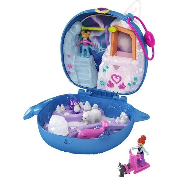 Coffret Univers Le Voyage en Arctique - POLLY POCKET - 5 surprises, 2 micro-figurines et autocollants-0