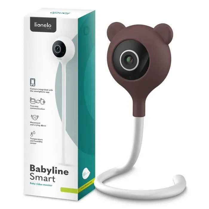 LIONELO Babyline Smart - Babyphone HD - 85° - Caméra Bebe WiFi - Audio Bidirectionnel - Vision nocturne - Contrôle température - USB-0
