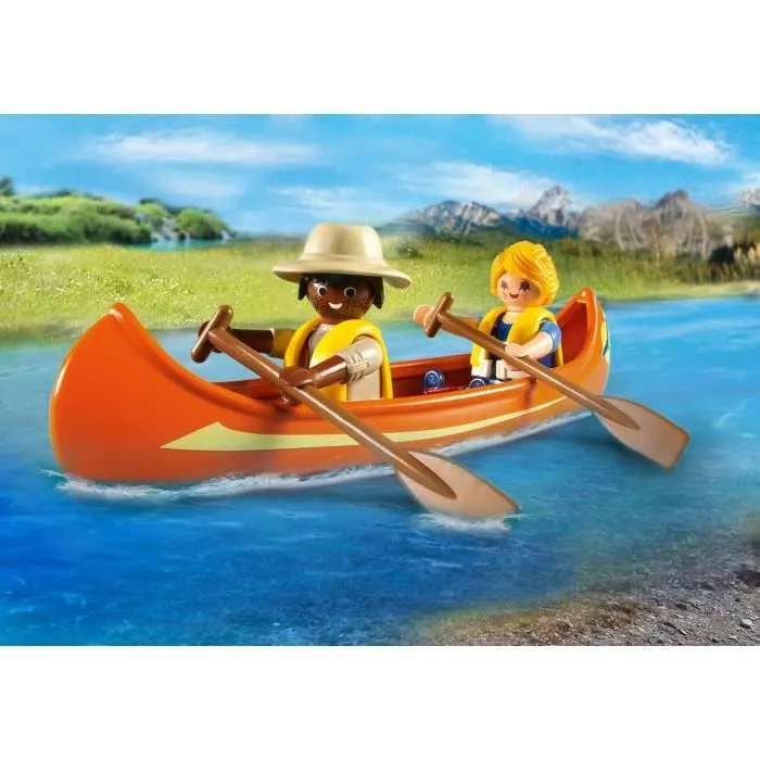 PLAYMOBIL - Pick-up des aventuriers - Wild Life - 2 personnages - Canoë flottant - A partir de 4 ans-6