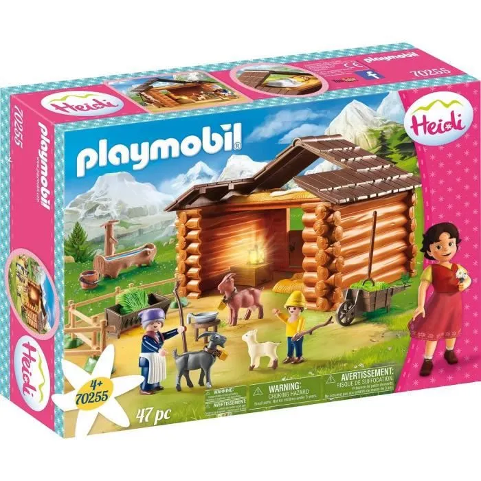 PLAYMOBIL - Heidi - Peter avec étable de chèvres - 47 pièces - Pour enfants à partir de 4 ans-0