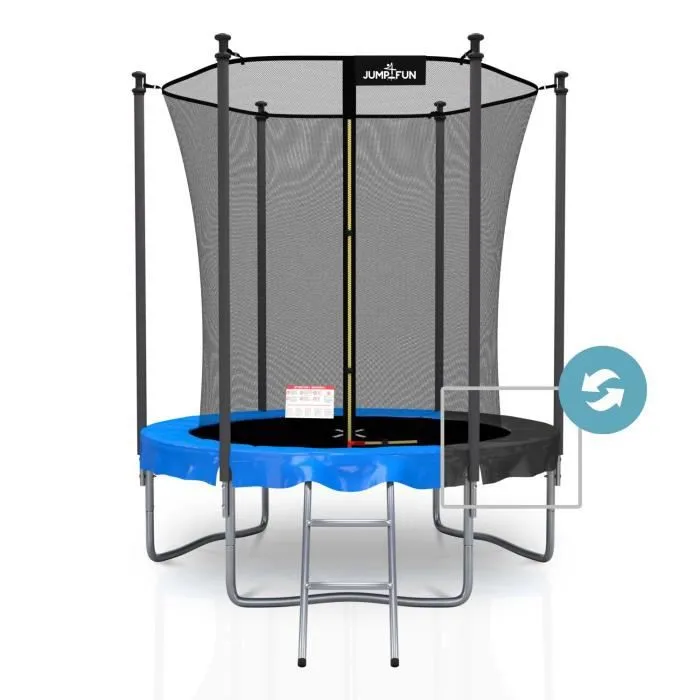 Trampoline extérieur Classique ø185 cm- 6FT- Filet intérieur, Matelas de protection réversible et Echelle-0