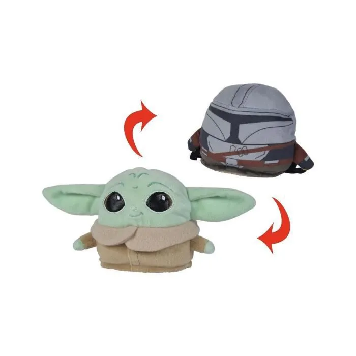 Simba - Star Wars : The Mandalorian - Peluche réversible Grogu/Mando 8 cm-1