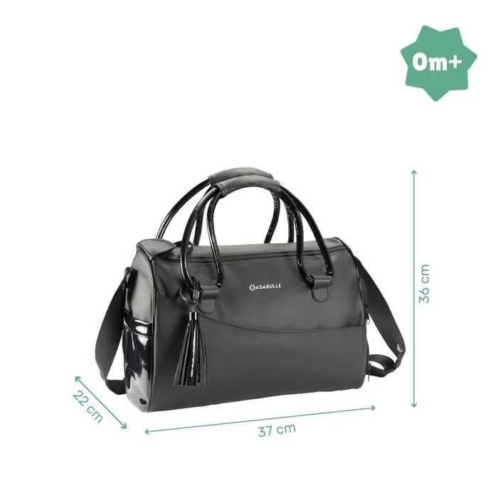 BADABULLE Sac à langer Glossy, Nombreuses poches intérieures et extérieures, Matelas à langer inclus-4