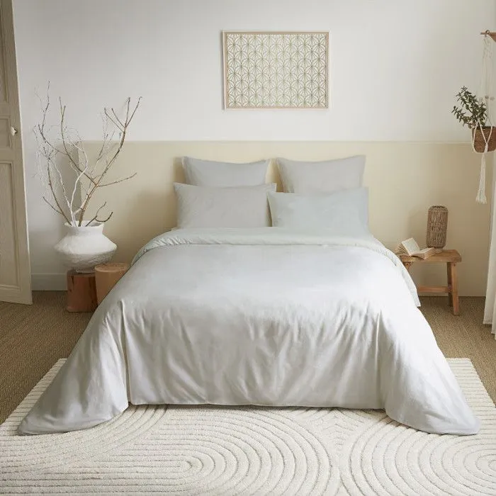 Pack complet 6 pièces unicolore Gris housse de couette pour lit 180 x 200 cm "King size"-1